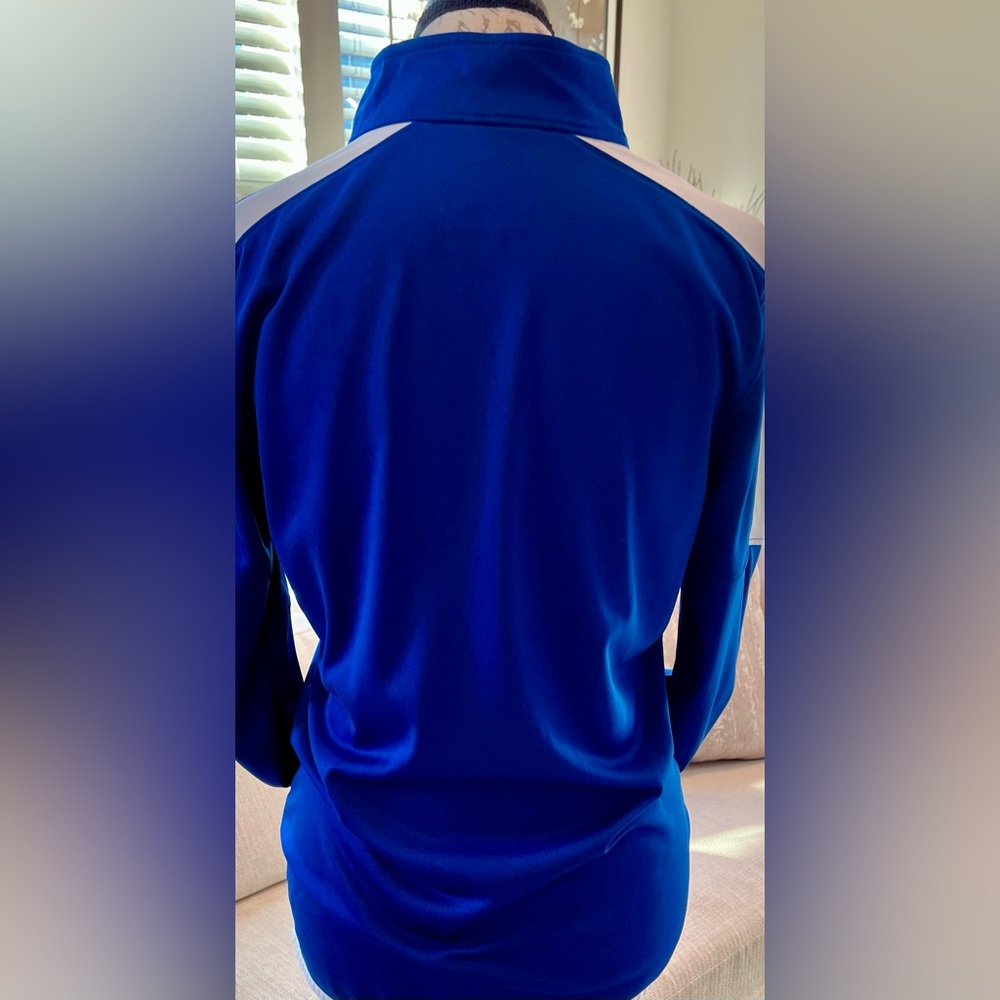 Under Armour RIVAL Relaxed Fit Royal Blue and White Zip Up Jacket Small - Picture 2 of 13